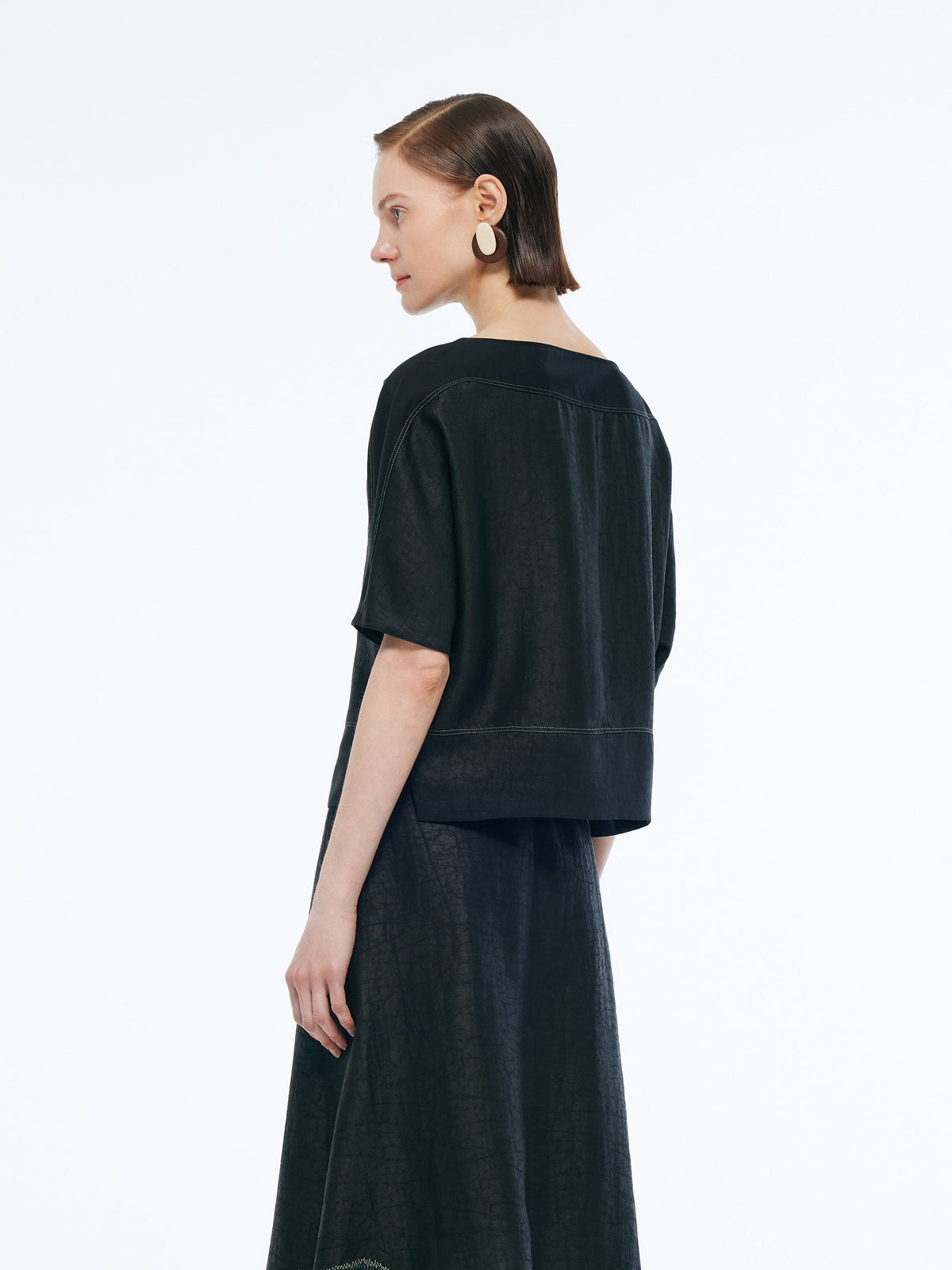 18MM Xiang Yun Silk Patchwork Women Top