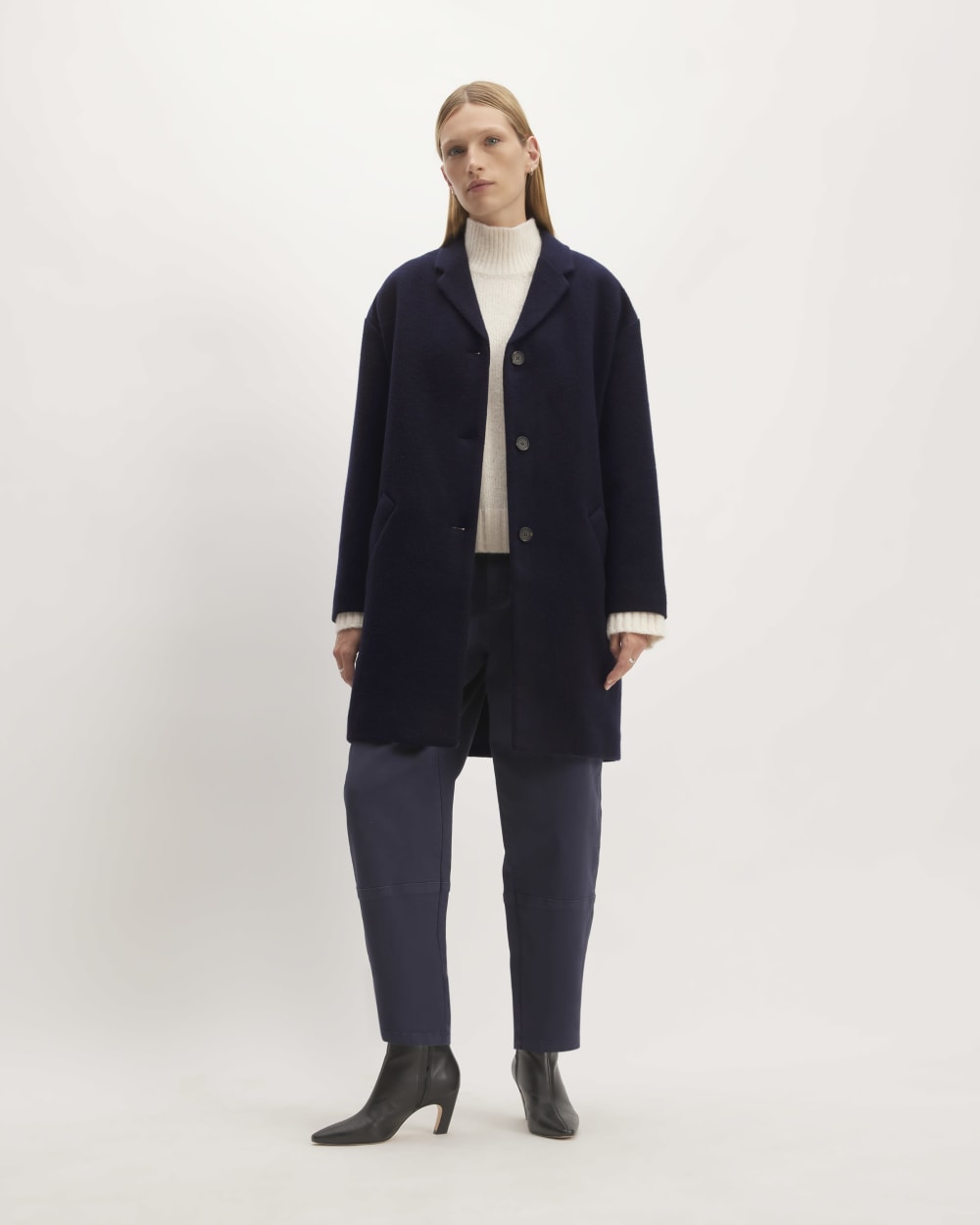The Italian ReWool? Cocoon Coat | Navy