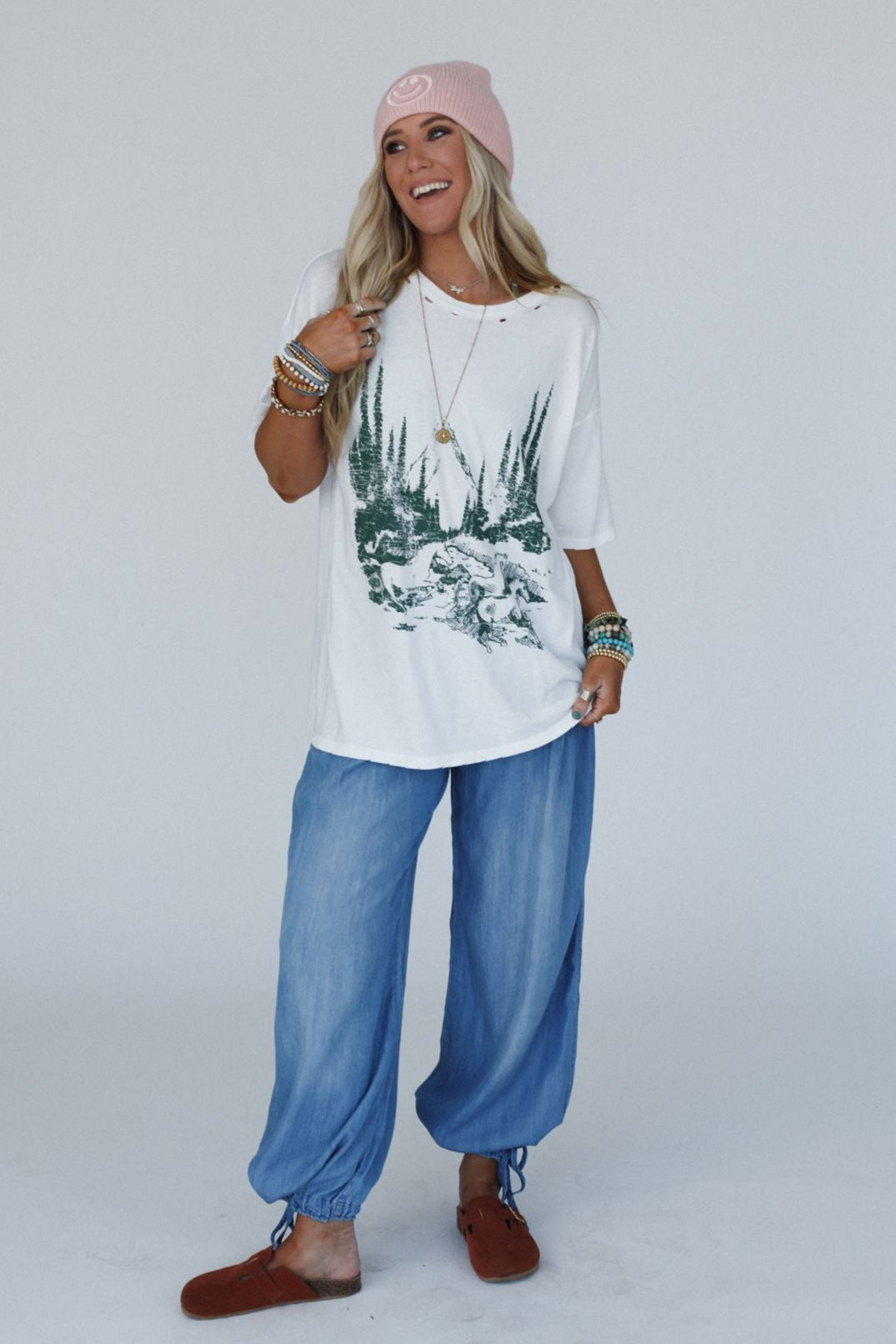 Mountains Are Calling Graphic Tee - Ivory