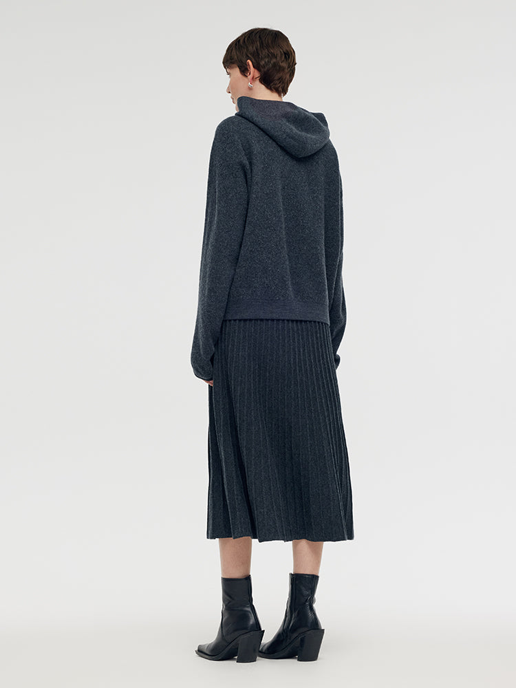 100% Brushed Wool Zip-Up Unisex Hoodie