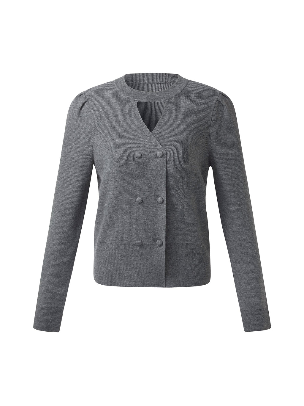 Cut Out V-Neck Long Sleeve Women Knit Top