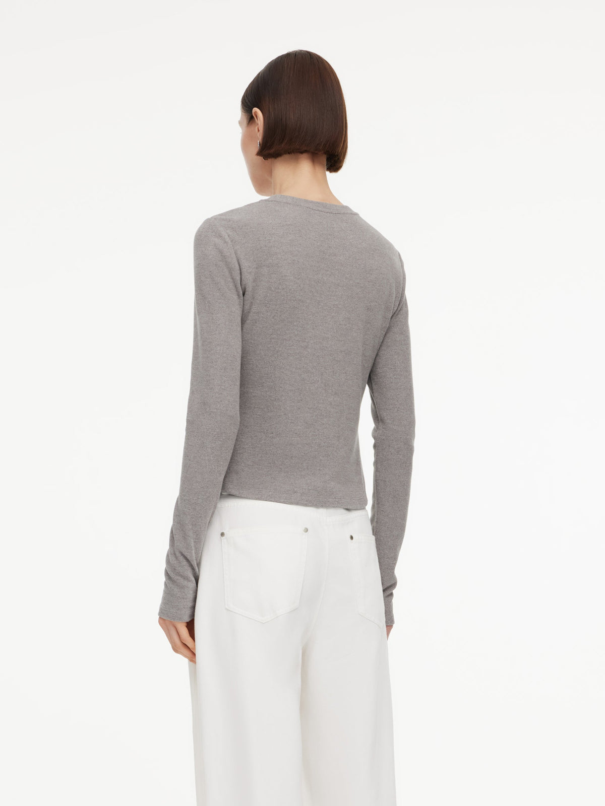 Stretch Round Neck Women Long Sleeve T-Shirt
