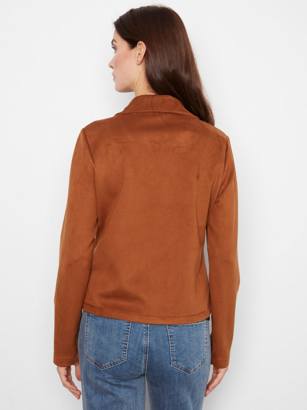 Faux Suede Moto Jacket - Toffee