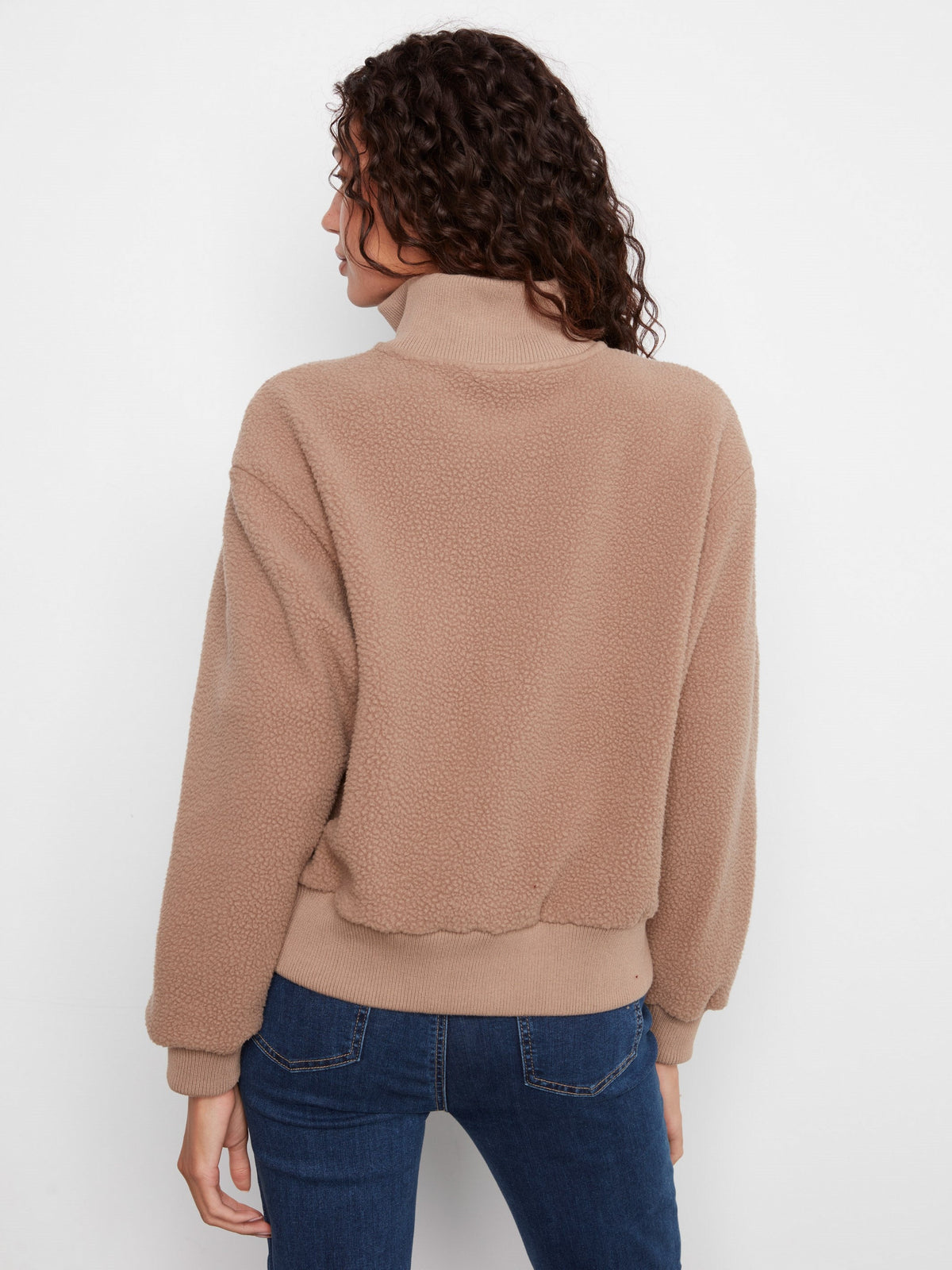 Half-Zip Fleece Pullover - Taupe