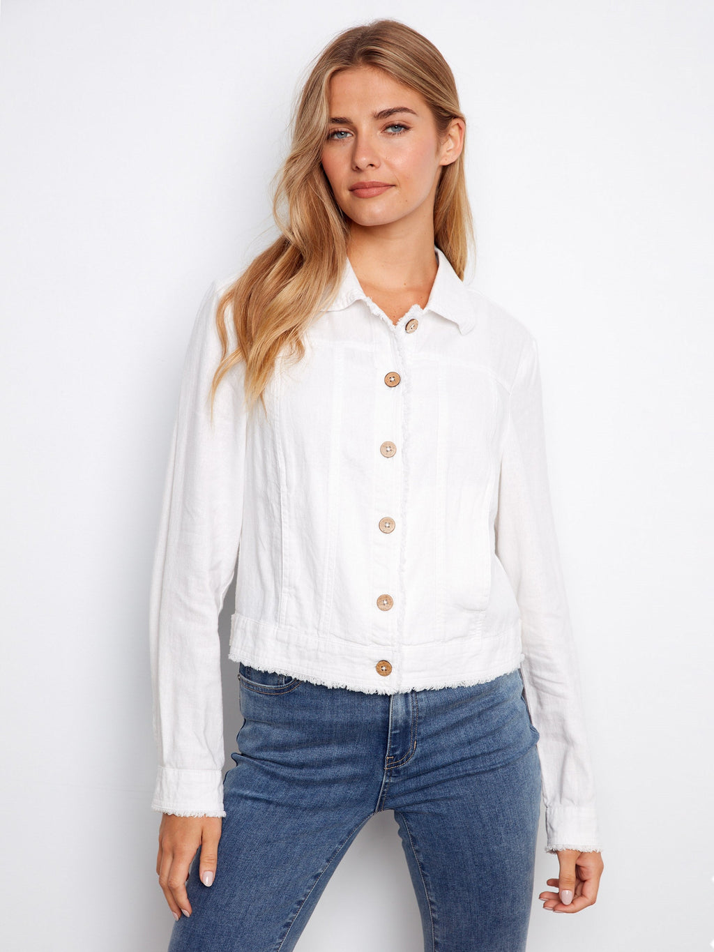 Linen Blend Jacket - White