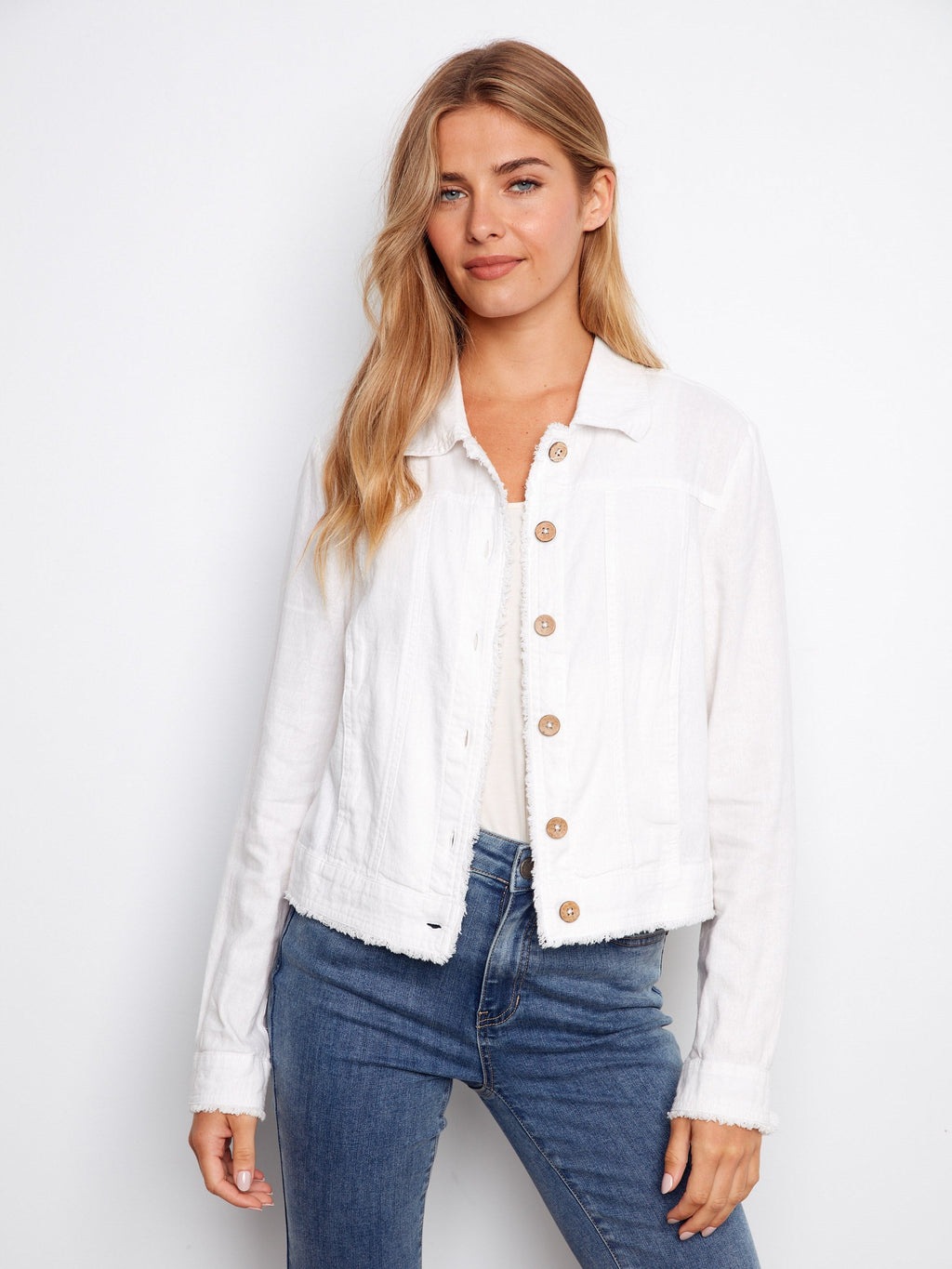 Linen Blend Jacket - White