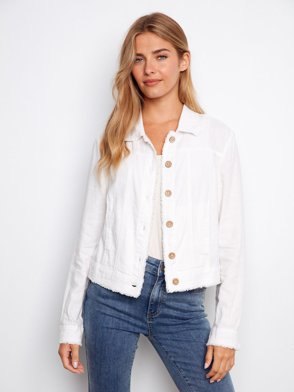 Linen Blend Jacket - White