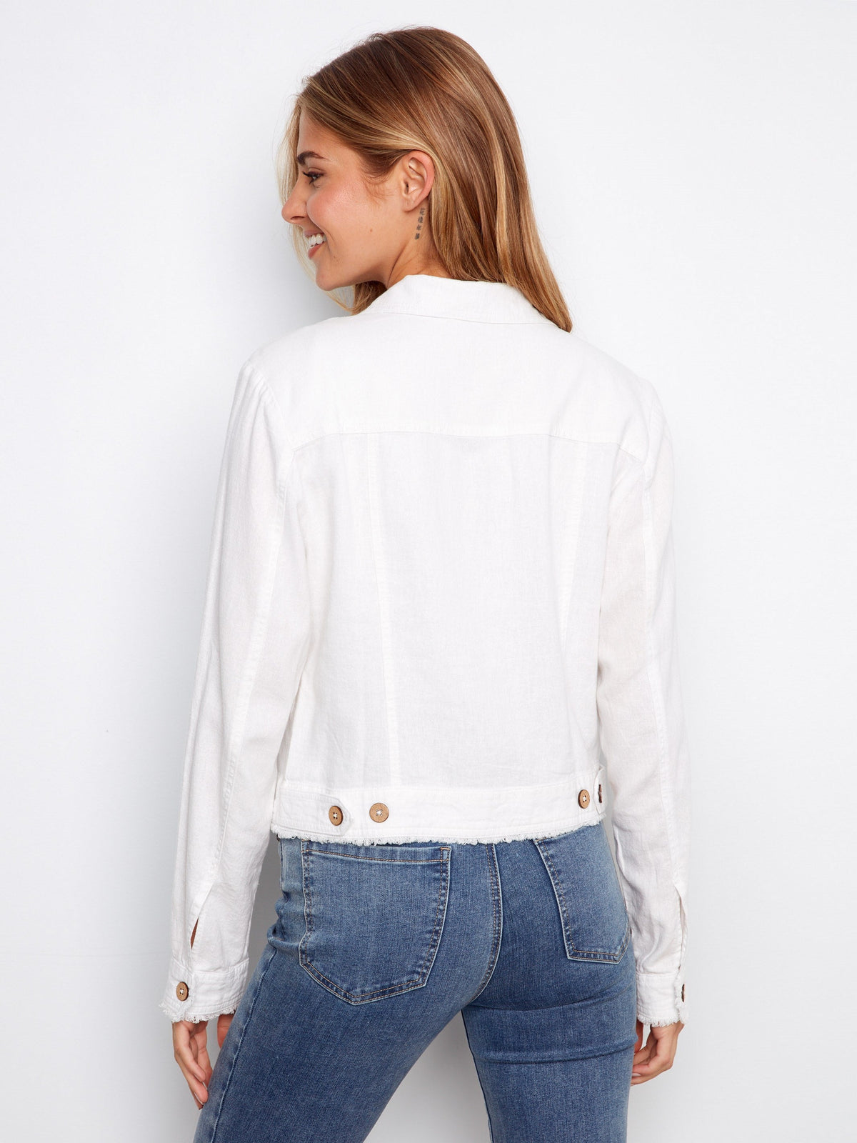 Linen Blend Jacket - White
