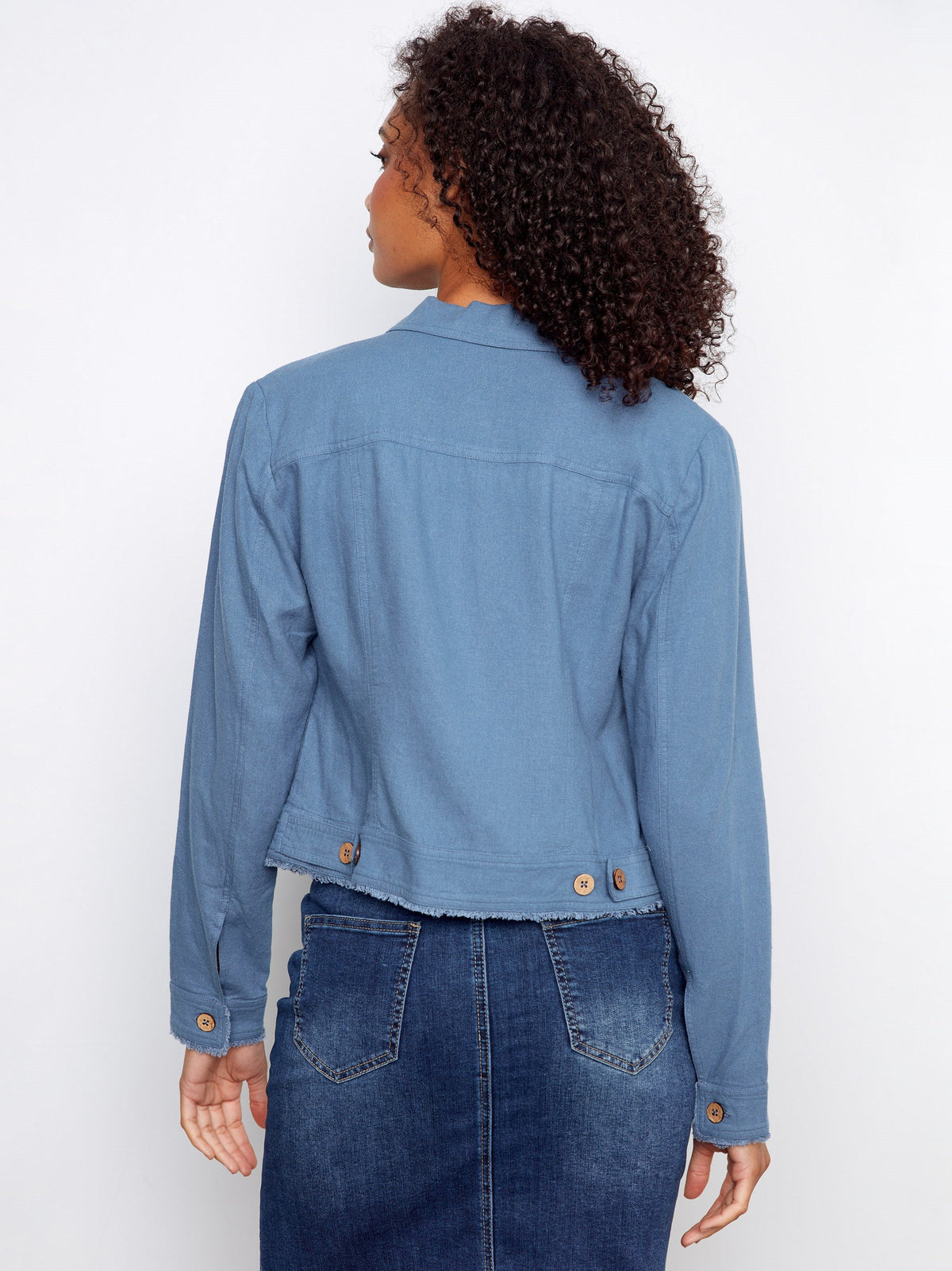 Linen Blend Jacket - Denim