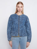 Quilted Tencel Denim Bomber Jacket - Medium Blue
