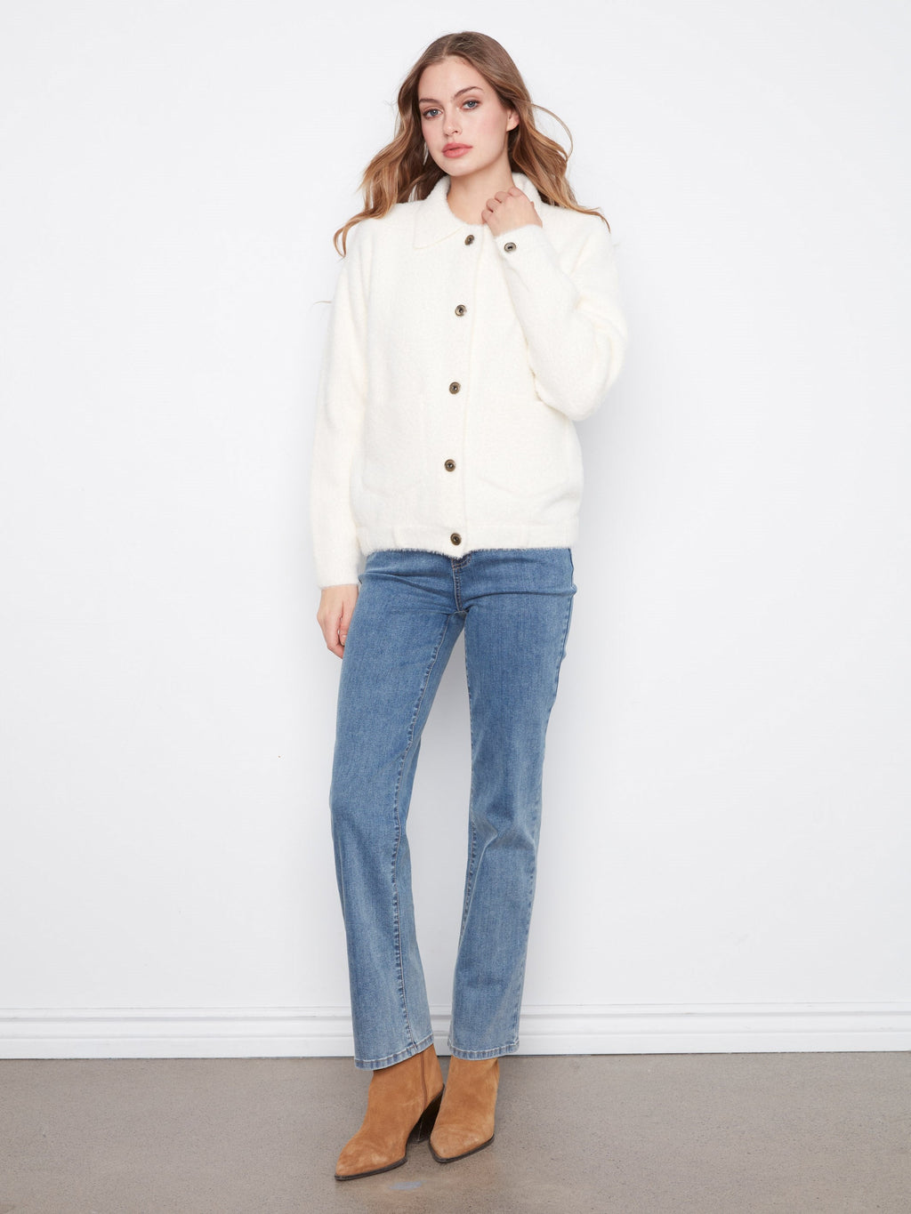 Soft Knit Jacket - Ecru