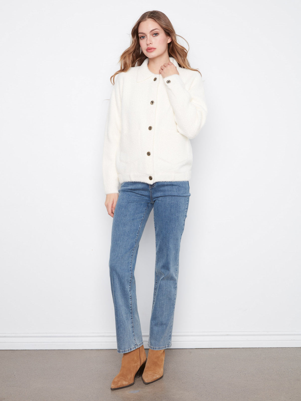 Soft Knit Jacket - Ecru