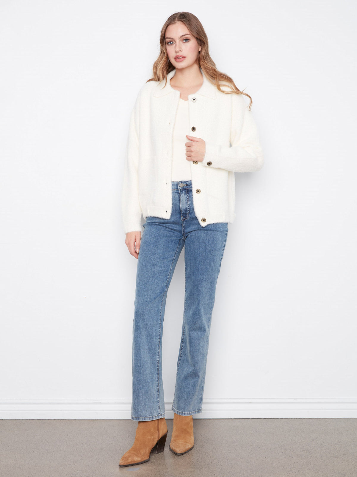 Soft Knit Jacket - Ecru