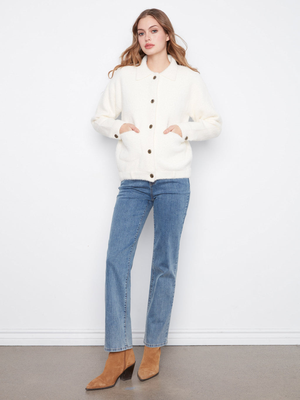 Soft Knit Jacket - Ecru