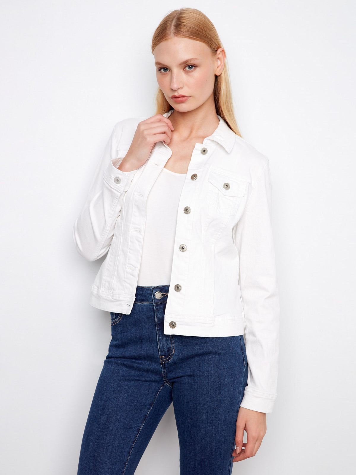Stretch Denim Jacket - White