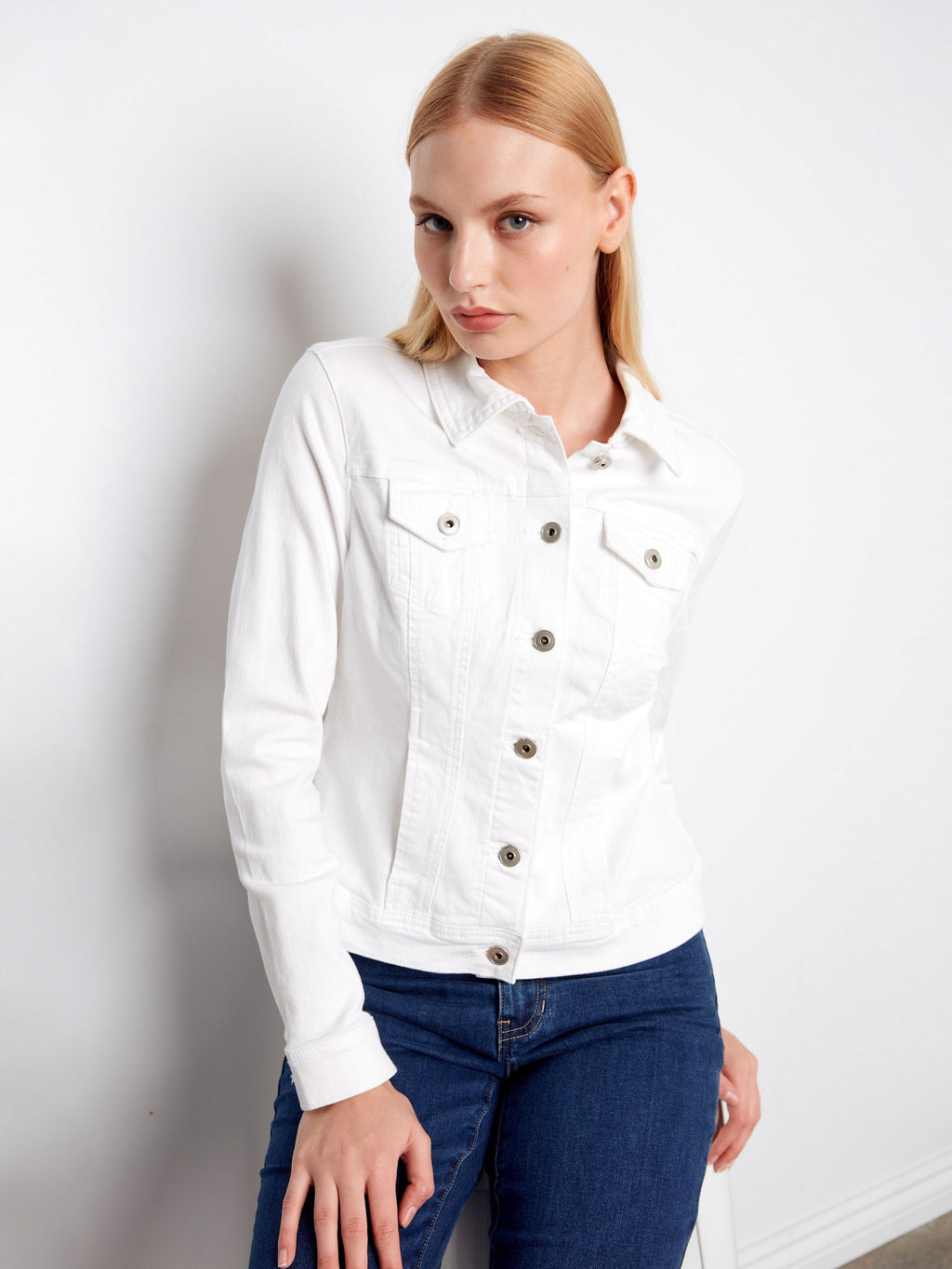 Stretch Denim Jacket - White