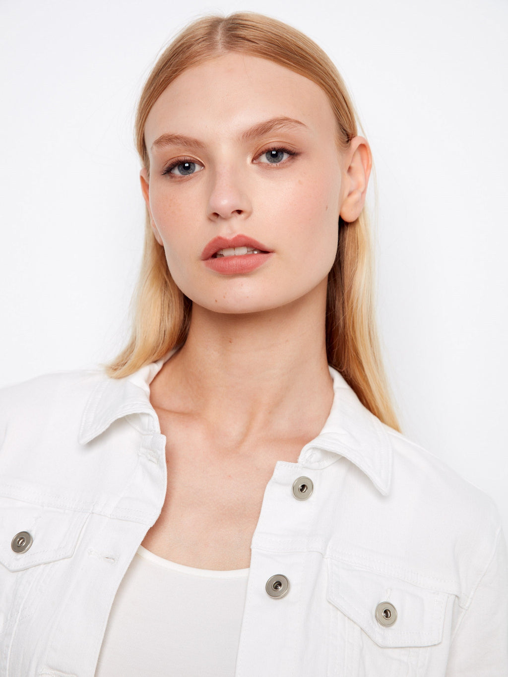 Stretch Denim Jacket - White