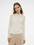 Tencel Wool Blend Women Flower Knit Top