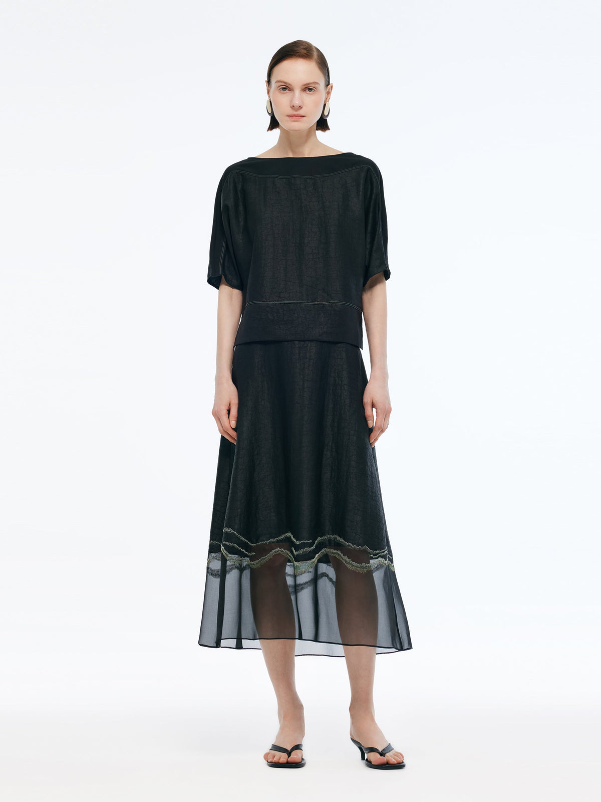 18MM Xiang Yun Silk Patchwork Women Top