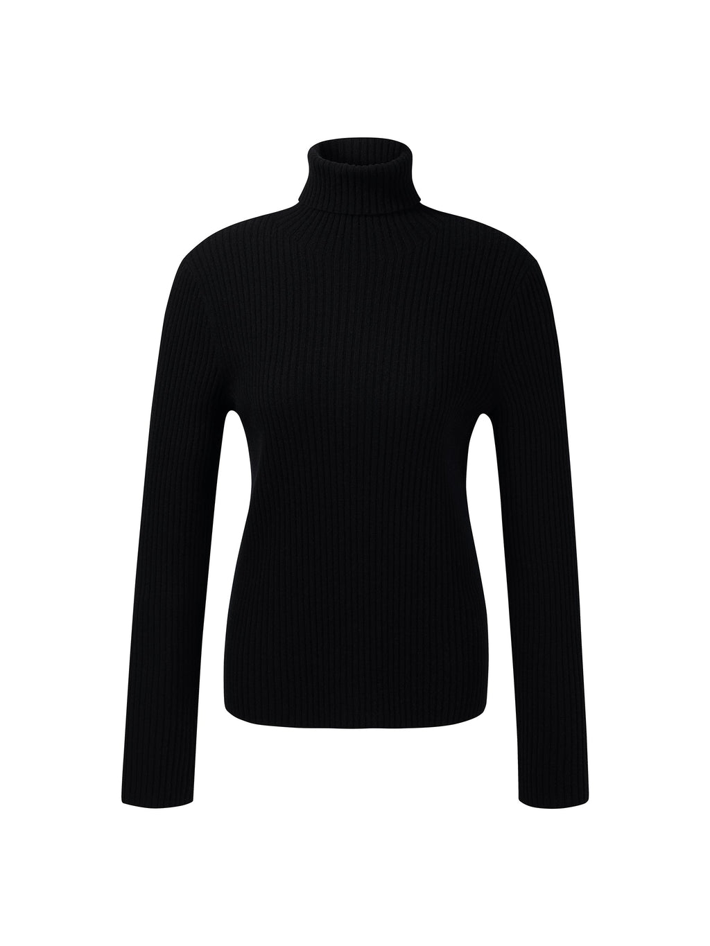 100% Wool Turtleneck Women Knit Top