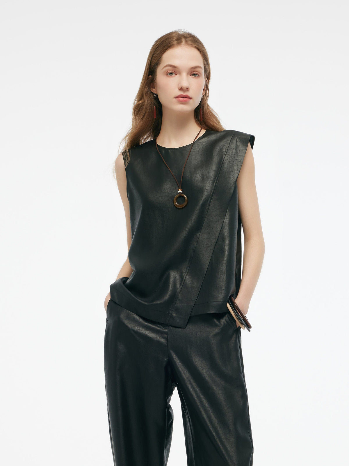 16MM Xiang Yun Silk Women Asymmetric Tank Top