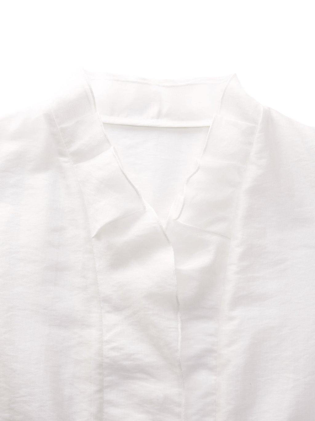 Tencel Blend Ruffle Neck Women Shirt With Knit Camisole