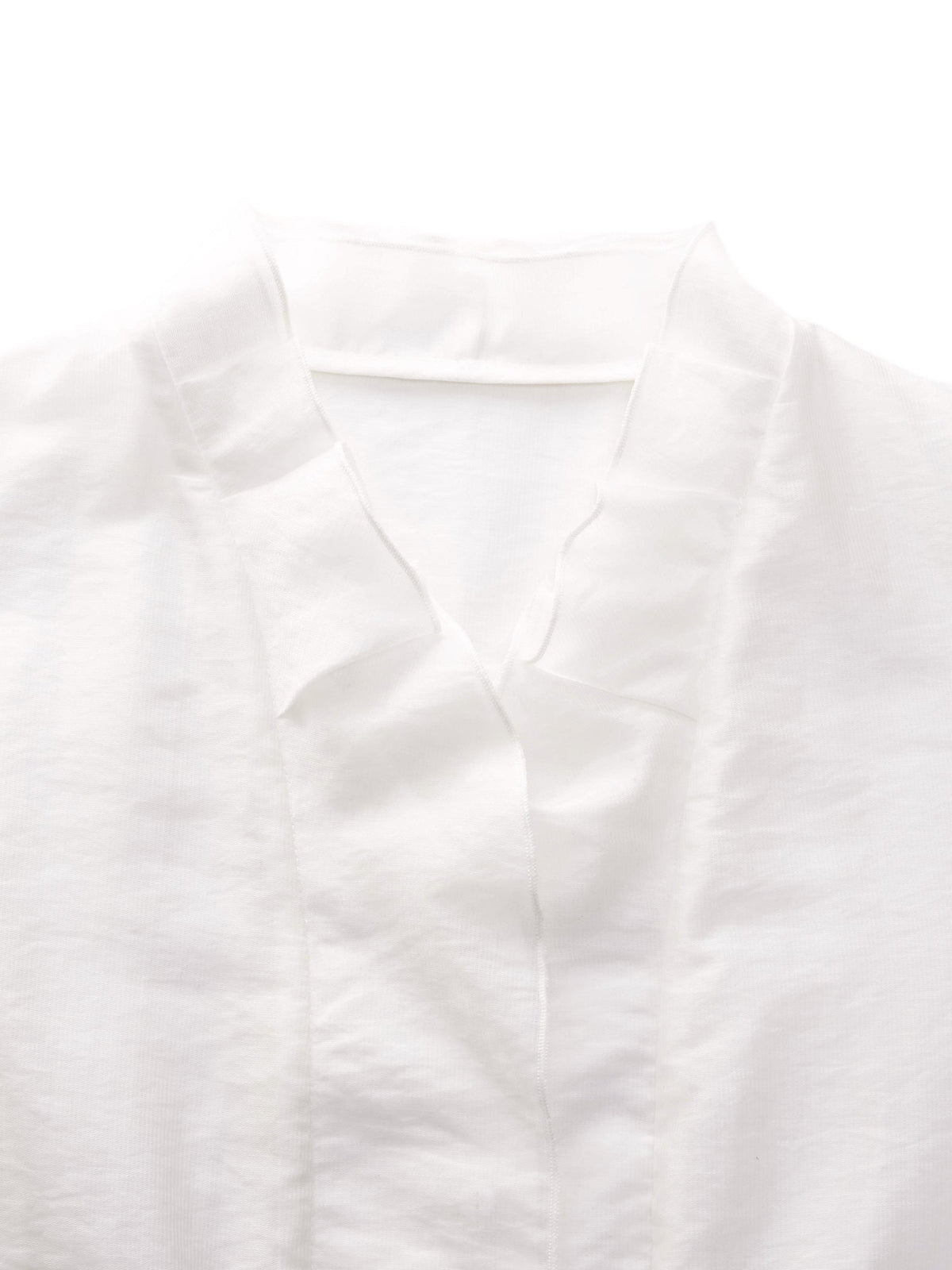 Tencel Blend Ruffle Neck Women Shirt With Knit Camisole