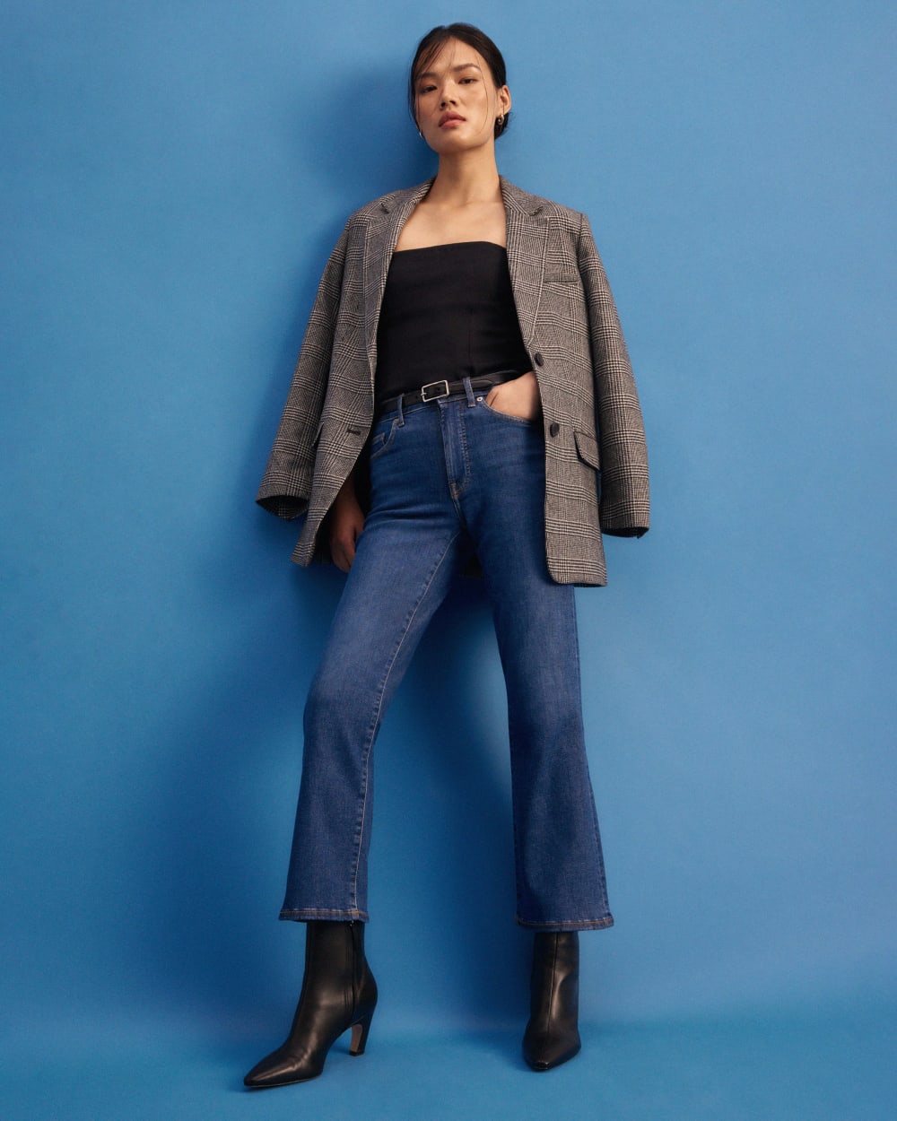 The Oversized Blazer in Wool | Glen Plaid