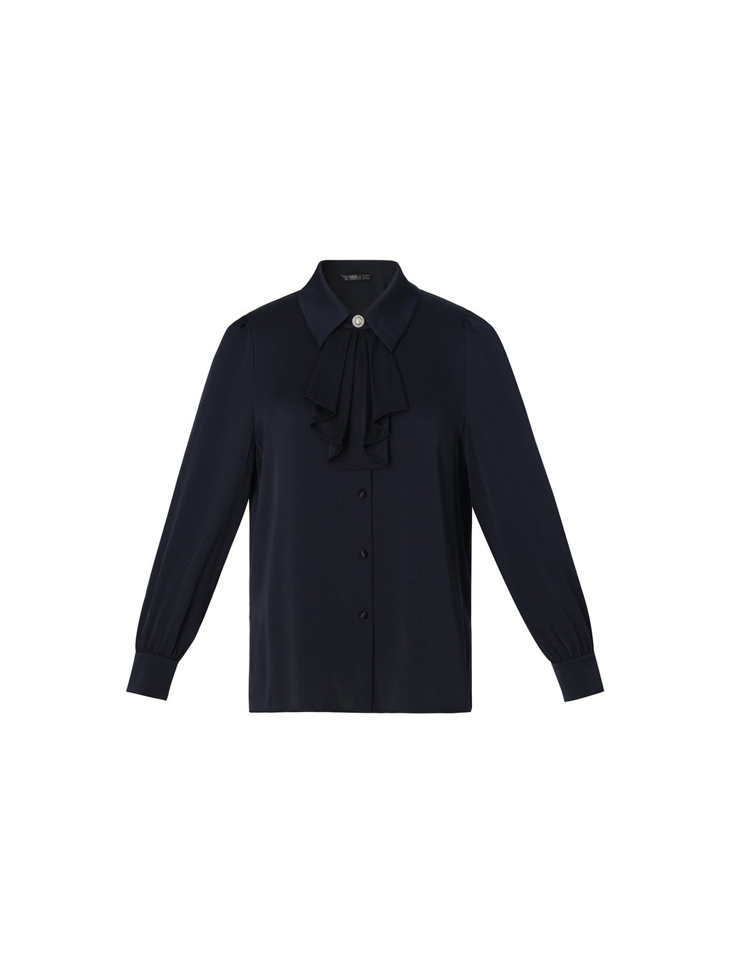 22MM Mulberry Silk Women Shirt With Detachable Ruffle Detail