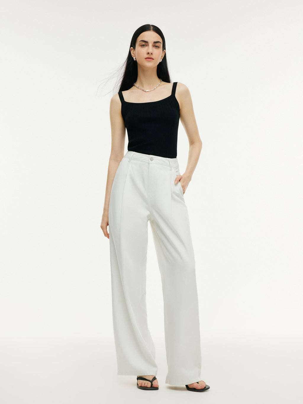 Tencel Mulberry Silk Blend Women Knit Stretchy Tank Top