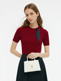 Tencel Blend Burgundy Women Knit Top