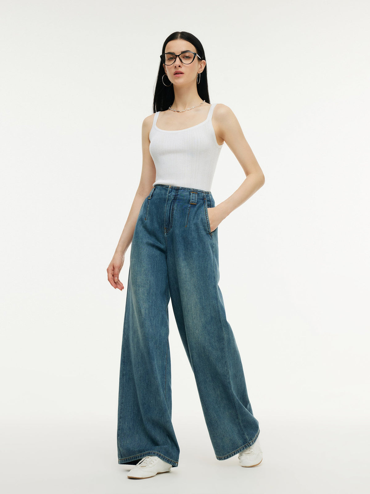 Tencel Mulberry Silk Blend Women Knit Stretchy Tank Top