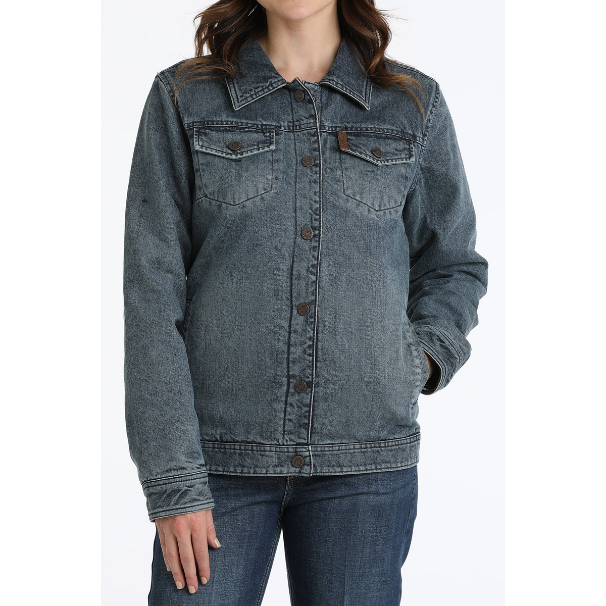 Cinch Women's Reversible Trucker Jacket - Indigo/Brown