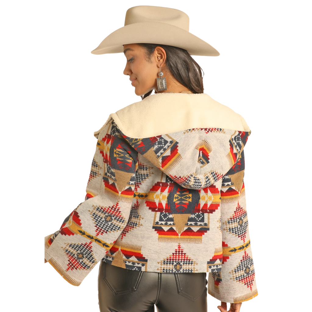 Panhandle Women's Long Sleeve Cropped Cape Coat- Natural