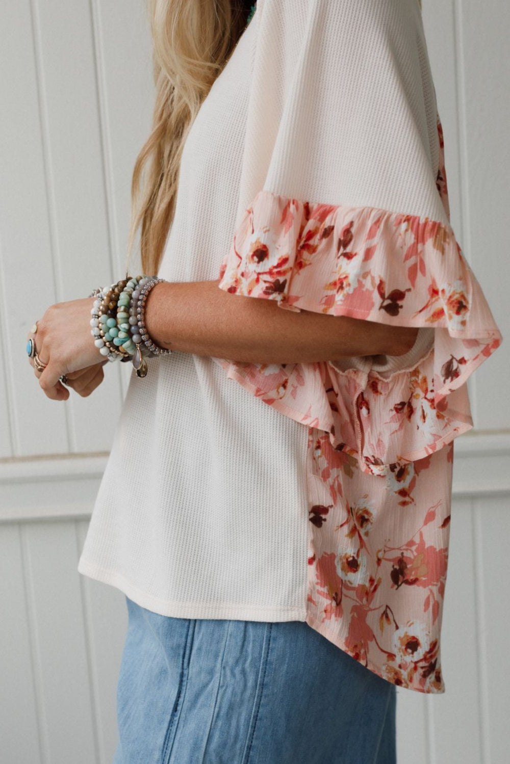 The Nest Sunlit Meadow Top - Beige Coral